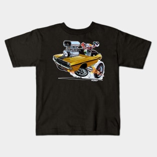 Vince Crain High Octane 1970 Dodge Challenger GOLD Kids T-Shirt